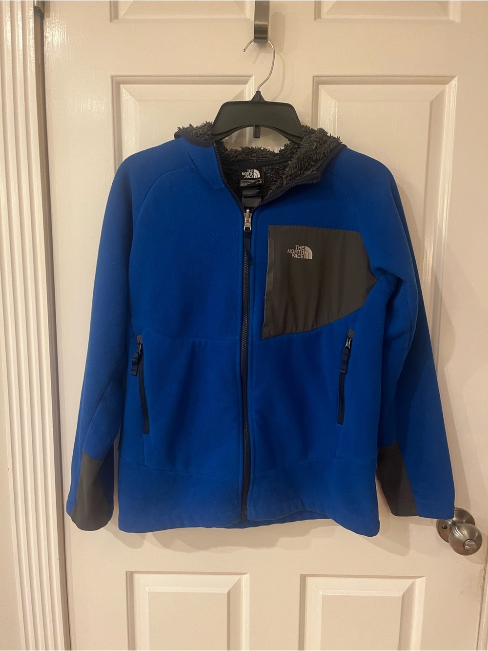 The North Face Royal Blue and Black Fleece Hoodie